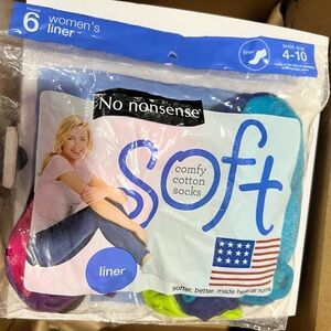 Women’s‎ liner socks No Nonsense 6 pk for sz 4-10 new NIP